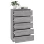 vidaXL Schubladenschrank Grau Sonoma 60x36x103 cm Holzwerkstoff vidaXL Schubladenschrank Grau Sonoma 60x36x103 cm Holzwerkstoff