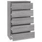 vidaXL Schubladenschrank Grau Sonoma 60x36x103 cm Holzwerkstoff vidaXL Schubladenschrank Grau Sonoma 60x36x103 cm Holzwerkstoff