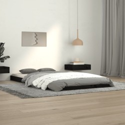vidaXL Massivholzbett Schwarz 100x200 cm Kiefer