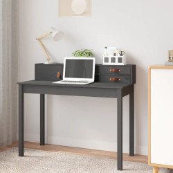 vidaXL Schreibtisch Grau 110x50x93 cm Massivholz Kiefer