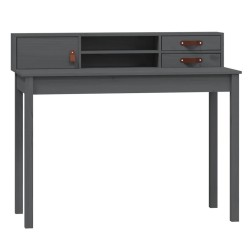 vidaXL Schreibtisch Grau 110x50x93 cm Massivholz Kiefer