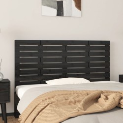 vidaXL Wand-Kopfteil Schwarz 141x3x63 cm Massivholz Kiefer