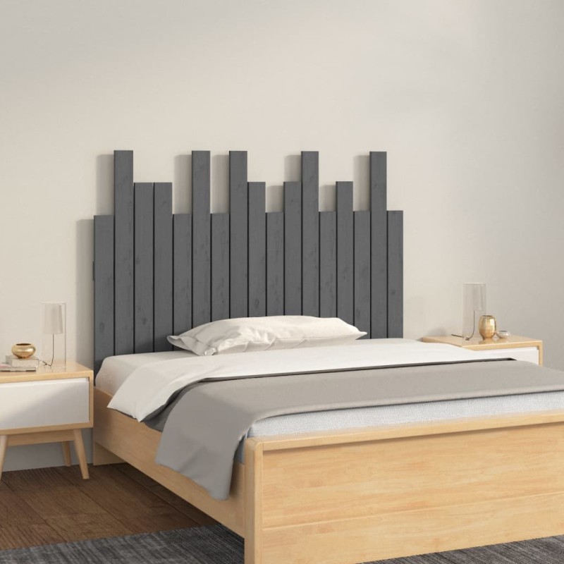 vidaXL Wand-Kopfteil Grau 108x3x80 cm Massivholz Kiefer vidaXL Wand-Kopfteil Grau 108x3x80 cm Massivholz Kiefer