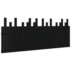 vidaXL Wand-Kopfteil Schwarz 204x3x80 cm Massivholz Kiefer