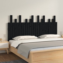 vidaXL Wand-Kopfteil Schwarz 159,5x3x80 cm Massivholz Kiefer
