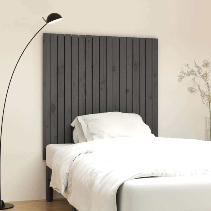 vidaXL Wand-Kopfteil Grau 108x3x110 cm Massivholz Kiefer vidaXL Wand-Kopfteil Grau 108x3x110 cm Massivholz Kiefer