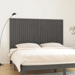 vidaXL Wand-Kopfteil Grau 185x3x110 cm Massivholz Kiefer