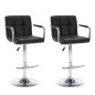 Barhocker 2 Stk. Schwarz Kunstleder Barhocker 2 Stk. Schwarz Kunstleder
