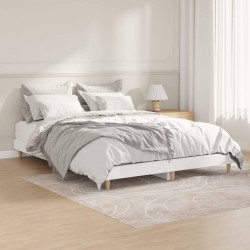 vidaXL Bettgestell Hochglanz-Weiß 135x190 cm Holzwerkstoff