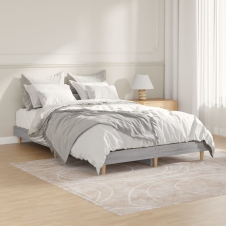 vidaXL Bettgestell Grau Sonoma 120x190 cm Holzwerkstoff
