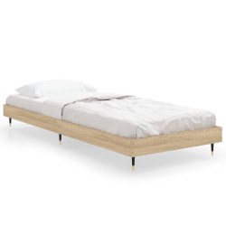 vidaXL Bettgestell Sonoma-Eiche 75x190 cm Holzwerkstoff
