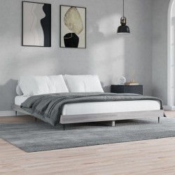 vidaXL Bettgestell Grau Sonoma 150x200 cm Holzwerkstoff