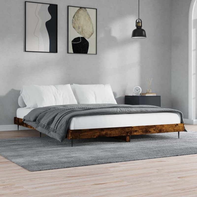 vidaXL Bettgestell Räuchereiche 140x200 cm Holzwerkstoff vidaXL Bettgestell Räuchereiche 140x200 cm Holzwerkstoff