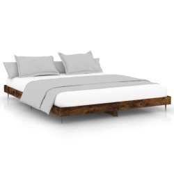 vidaXL Bettgestell Räuchereiche 140x200 cm Holzwerkstoff