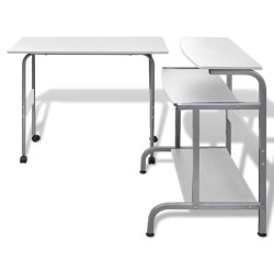 Computertisch Schreibtisch Computerwagen PC Tisch Bürotisch weiß