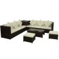 vidaXL 8-tlg. Garten-Lounge-Set mit Auflagen Poly Rattan Braun vidaXL 8-tlg. Garten-Lounge-Set mit Auflagen Poly Rattan Braun