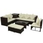 vidaXL 8-tlg. Garten-Lounge-Set mit Auflagen Poly Rattan Braun vidaXL 8-tlg. Garten-Lounge-Set mit Auflagen Poly Rattan Braun