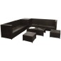 vidaXL 8-tlg. Garten-Lounge-Set mit Auflagen Poly Rattan Braun vidaXL 8-tlg. Garten-Lounge-Set mit Auflagen Poly Rattan Braun