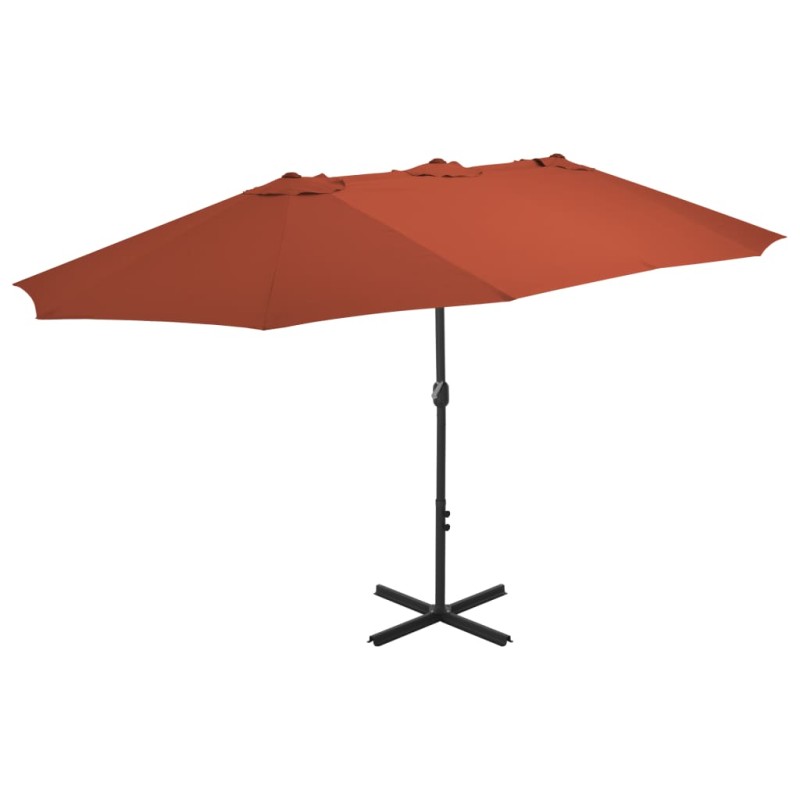 vidaXL Sonnenschirm mit Aluminium-Mast 460x270 cm Terracotta-Rot vidaXL Sonnenschirm mit Aluminium-Mast 460x270 cm Terracotta-Rot