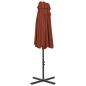 vidaXL Sonnenschirm mit Aluminium-Mast 460x270 cm Terracotta-Rot vidaXL Sonnenschirm mit Aluminium-Mast 460x270 cm Terracotta-Rot