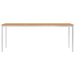 vidaXL Garten-Esstisch 200 x 100 x 75 cm Massivholz Teak und Edelstahl