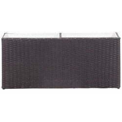 vidaXL Garten-Hochbeet mit 2 Töpfen 90x20x40cm Poly Rattan Schwarz