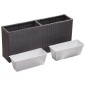 vidaXL Garten-Hochbeet mit 2 Töpfen 90x20x40cm Poly Rattan Schwarz vidaXL Garten-Hochbeet mit 2 Töpfen 90x20x40cm Poly Rattan Schwarz