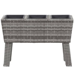 vidaXL Garten-Hochbeet mit Beinen 3 Töpfen 72×25×50 cm Poly Rattan