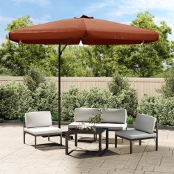 vidaXL Sonnenschirm mit Stahlmast 300 cm Terracotta-Rot
