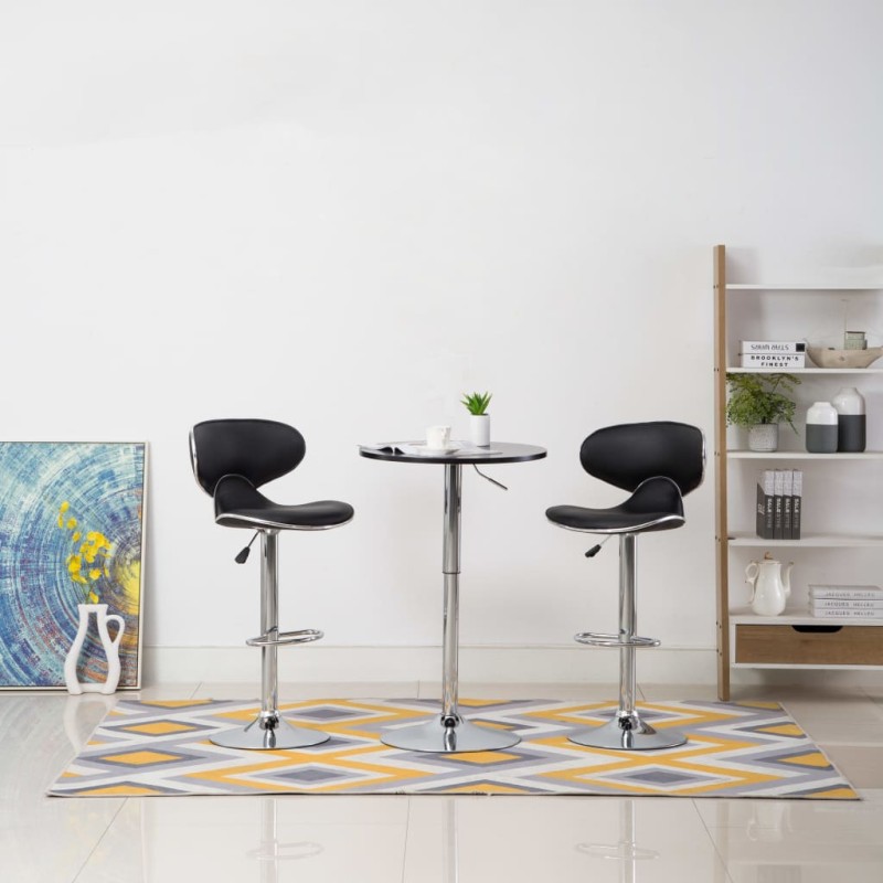 vidaXL Barhocker 2 Stk. Schwarz Kunstleder vidaXL Barhocker 2 Stk. Schwarz Kunstleder