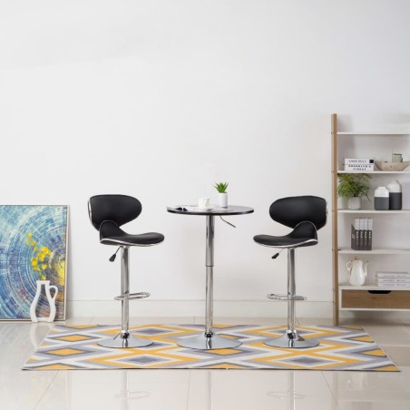 vidaXL Barhocker 2 Stk. Schwarz Kunstleder 