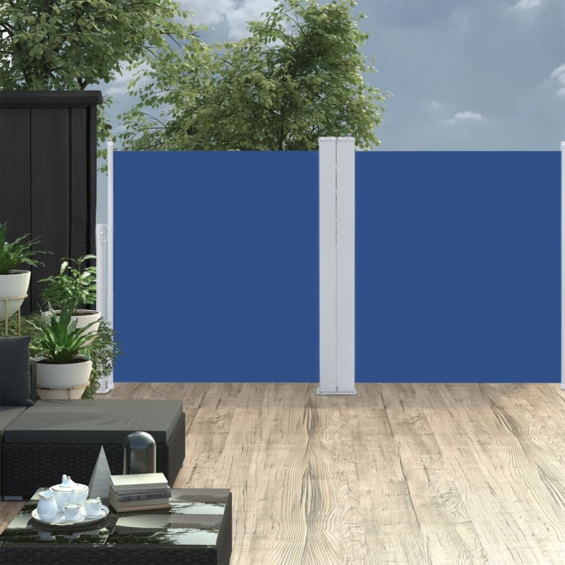 vidaXL Ausziehbare Seitenmarkise Blau 120 x 600 cm vidaXL Ausziehbare Seitenmarkise Blau 120 x 600 cm