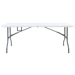vidaXL Gartentisch Klappbar Weiß 180x72x72 cm HDPE 