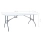 vidaXL Gartentisch Klappbar Weiß 180x72x72 cm HDPE vidaXL Gartentisch Klappbar Weiß 180x72x72 cm HDPE