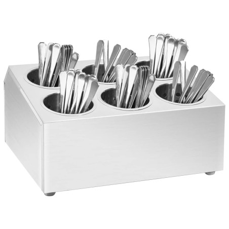 vidaXL Besteckbehälter 6 Fächer Quadratisch Edelstahl 