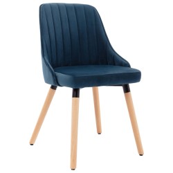Esszimmerstühle 2 Stk. Blau Samt
