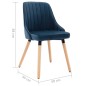 Esszimmerstühle 2 Stk. Blau Samt Esszimmerstühle 2 Stk. Blau Samt