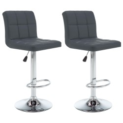 vidaXL Barhocker 2 Stk. Grau Kunstleder 