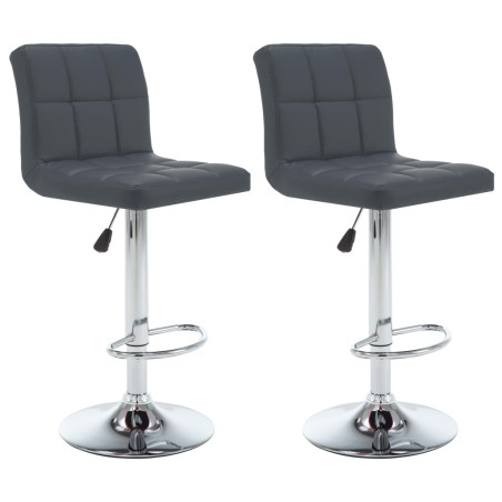 vidaXL Barhocker 2 Stk. Grau Kunstleder 