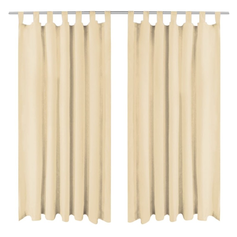 vidaXL Vorhänge aus Mikro-Satin 2 Stk. mit Schlaufen 140×225 cm Beige vidaXL Vorhänge aus Mikro-Satin 2 Stk. mit Schlaufen 140×225 cm Beige