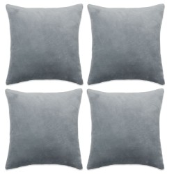 vidaXL Kissenbezüge 4 Stk. Stoff 50x50 cm Grau 