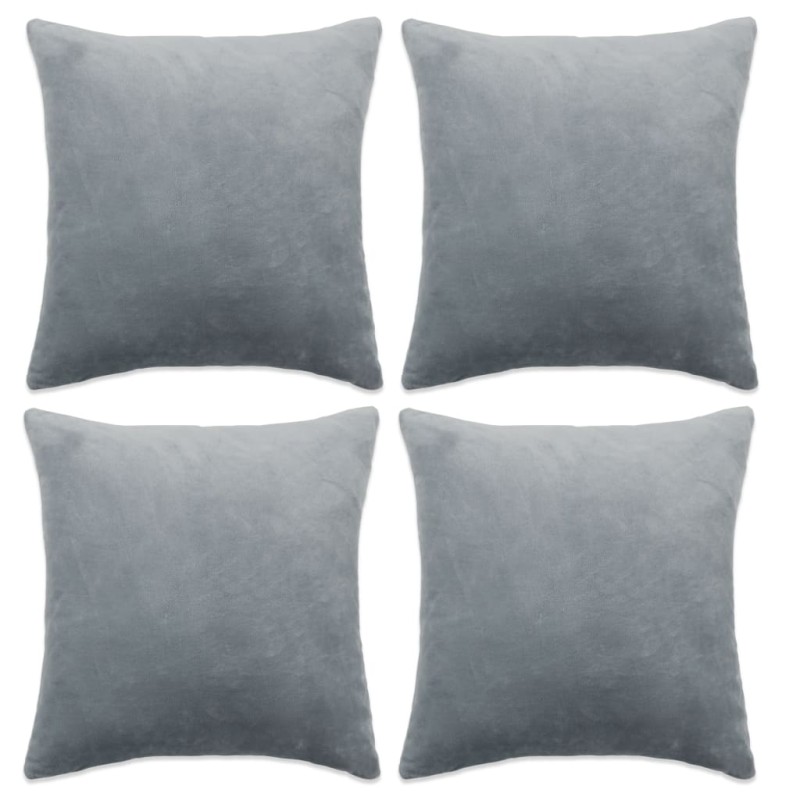vidaXL Kissenbezüge 4 Stk. Stoff 50x50 cm Grau vidaXL Kissenbezüge 4 Stk. Stoff 50x50 cm Grau