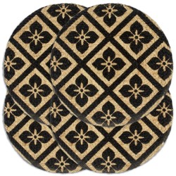 vidaXL Tischsets 4 Stk. Schwarz 38 cm Rund Jute