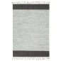 vidaXL Handgewebter Chindi-Teppich Leder 120x170 cm Hellgrau Schwarz vidaXL Handgewebter Chindi-Teppich Leder 120x170 cm Hellgrau Schwarz