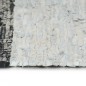 vidaXL Handgewebter Chindi-Teppich Leder 120x170 cm Hellgrau Schwarz vidaXL Handgewebter Chindi-Teppich Leder 120x170 cm Hellgrau Schwarz