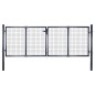 vidaXL Mesh-Gartentor Verzinkter Stahl 289 x 100 cm Grau vidaXL Mesh-Gartentor Verzinkter Stahl 289 x 100 cm Grau