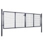 vidaXL Mesh-Gartentor Verzinkter Stahl 289 x 100 cm Grau vidaXL Mesh-Gartentor Verzinkter Stahl 289 x 100 cm Grau
