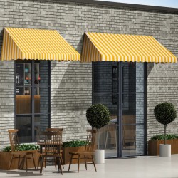 vidaXL Bistro-Markise Orange und Weiß 400 x 120 cm