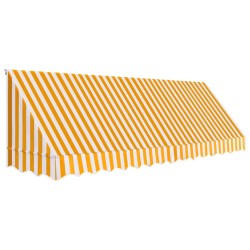 vidaXL Bistro-Markise Orange und Weiß 400 x 120 cm