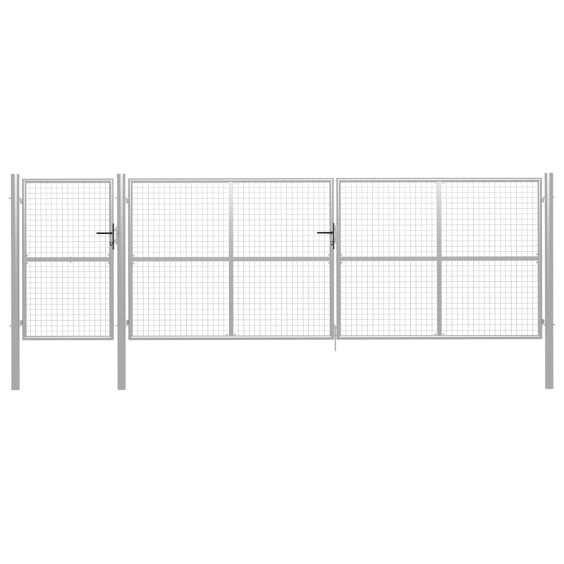 vidaXL Gartentor Stahl 500×150 cm Silbern vidaXL Gartentor Stahl 500×150 cm Silbern